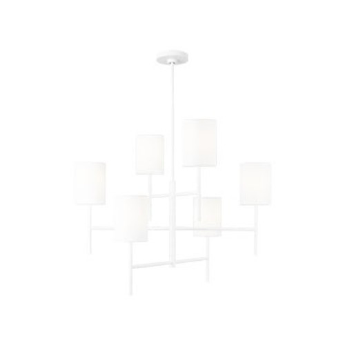 Visual Comfort Studio Key Six Light Chandelier in Matte White - BC1006MWT Visual Comfort Studio Key Six Light Chandelier in Matte White - BC1006MWT