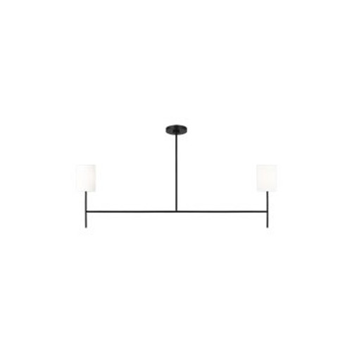 Visual Comfort Studio Key Two Light Linear Chandelier in Midnight Black - BC1012MBK Visual Comfort Studio Key Two Light Linear Chandelier in Midnight Black - BC1012MBK