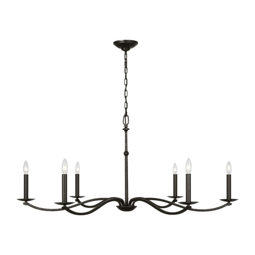 Visual Comfort Studio Wellen Six Light Chandelier in Aged Iron - CC1766AI Visual Comfort Studio Wellen Six Light Chandelier in Aged Iron - CC1766AI