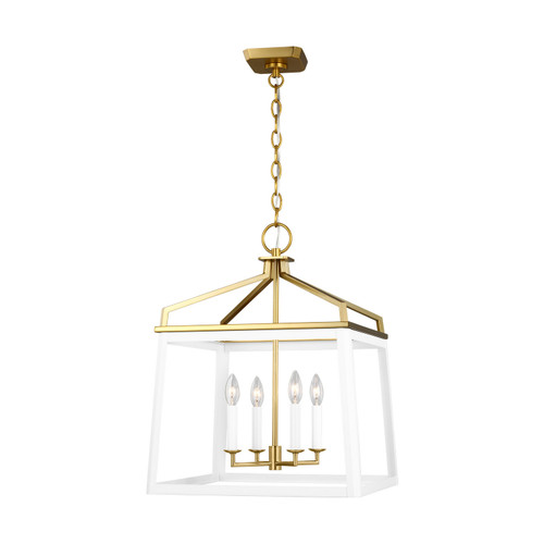 Visual Comfort Studio Carlow Four Light Lantern in Matte White - CC1554MWTBBS Visual Comfort Studio Carlow Four Light Lantern in Matte White - CC1554MWTBBS