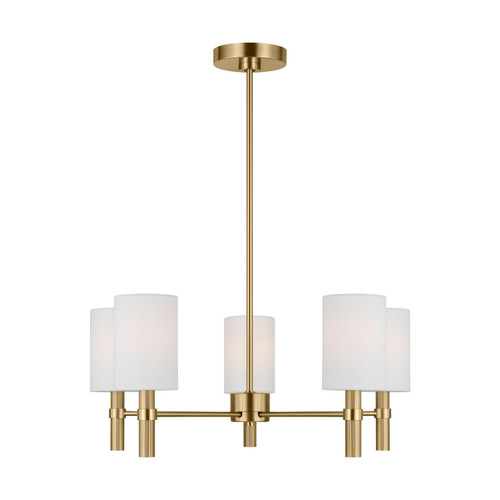 Visual Comfort Studio Manor Five Light Chandelier in Satin Brass - DJC1135SB Visual Comfort Studio Manor Five Light Chandelier in Satin Brass - DJC1135SB