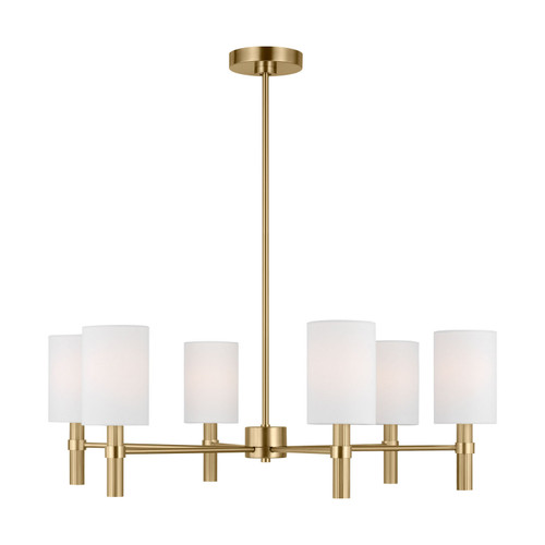 Visual Comfort Studio Manor Six Light Chandelier in Satin Brass - DJC1146SB Visual Comfort Studio Manor Six Light Chandelier in Satin Brass - DJC1146SB