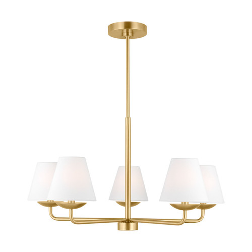 Visual Comfort Studio Albion Five Light Chandelier in Satin Brass - DJC1175SB Visual Comfort Studio Albion Five Light Chandelier in Satin Brass - DJC1175SB