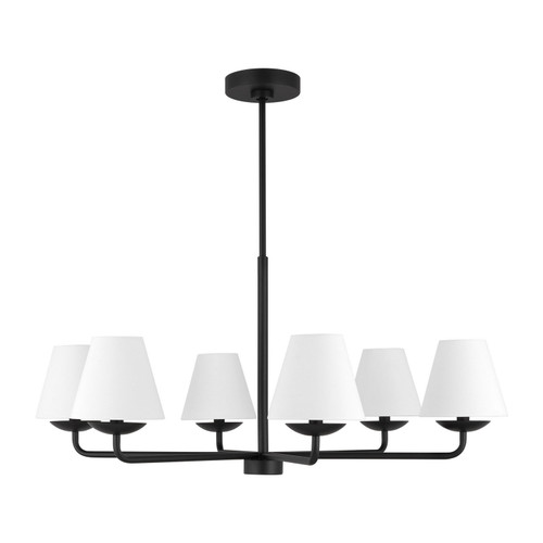 Visual Comfort Studio Albion Six Light Chandelier in Midnight Black - DJC1186MBK Visual Comfort Studio Albion Six Light Chandelier in Midnight Black - DJC1186MBK