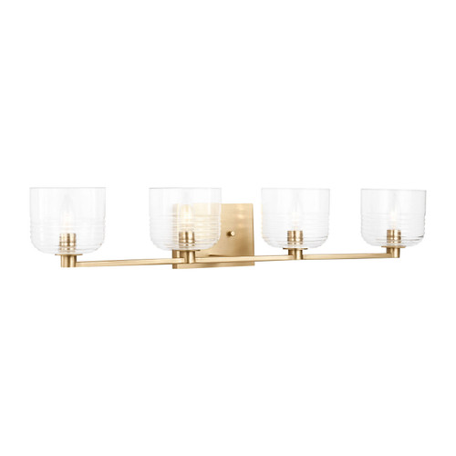 Visual Comfort Studio Lochdale Four Light Vanity in Satin Brass - DJV1114SB Visual Comfort Studio Lochdale Four Light Vanity in Satin Brass - DJV1114SB