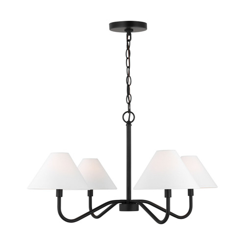 Visual Comfort Studio Eldon Four Light Chandelier in Midnight Black - DJC1194MBK Visual Comfort Studio Eldon Four Light Chandelier in Midnight Black - DJC1194MBK