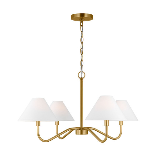 Visual Comfort Studio Eldon Four Light Chandelier in Satin Brass - DJC1194SB Visual Comfort Studio Eldon Four Light Chandelier in Satin Brass - DJC1194SB