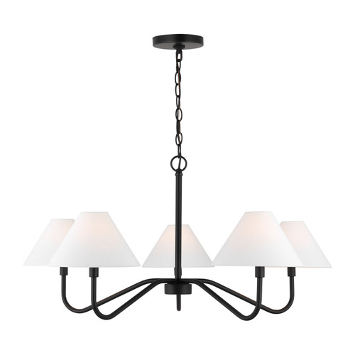 Visual Comfort Studio Eldon Five Light Chandelier in Midnight Black - DJC1205MBK Visual Comfort Studio Eldon Five Light Chandelier in Midnight Black - DJC1205MBK