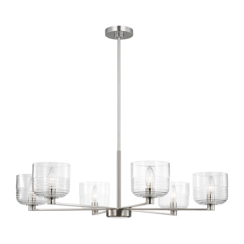 Visual Comfort Studio Lochdale Six Light Chandelier in Brushed Nickel - DJC1216BS Visual Comfort Studio Lochdale Six Light Chandelier in Brushed Nickel - DJC1216BS