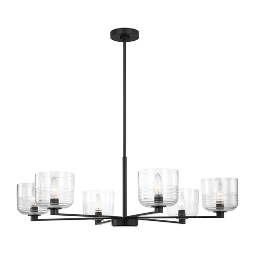 Visual Comfort Studio Lochdale Six Light Chandelier in Midnight Black - DJC1216MBK Visual Comfort Studio Lochdale Six Light Chandelier in Midnight Black - DJC1216MBK