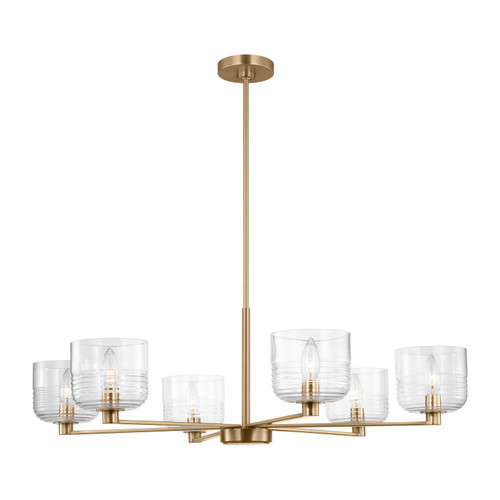 Visual Comfort Studio Lochdale Six Light Chandelier in Satin Brass - DJC1216SB Visual Comfort Studio Lochdale Six Light Chandelier in Satin Brass - DJC1216SB