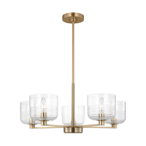 Visual Comfort Studio Lochdale Five Light Chandelier in Satin Brass - DJC1225SB Visual Comfort Studio Lochdale Five Light Chandelier in Satin Brass - DJC1225SB
