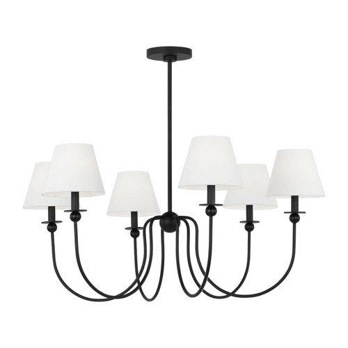 Visual Comfort Studio Elsay Six Light Chandelier in Midnight Black - DJC1246MBK Visual Comfort Studio Elsay Six Light Chandelier in Midnight Black - DJC1246MBK