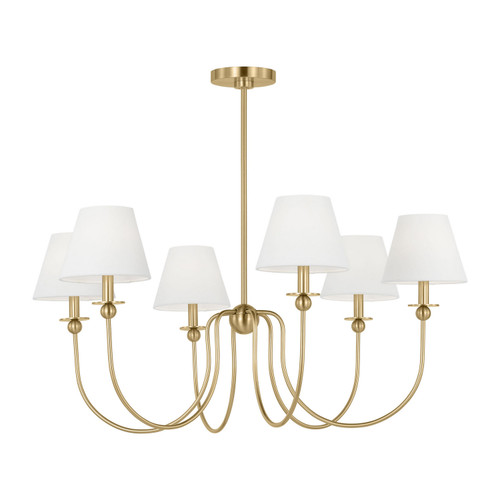 Visual Comfort Studio Elsay Six Light Chandelier in Satin Brass - DJC1246SB Visual Comfort Studio Elsay Six Light Chandelier in Satin Brass - DJC1246SB