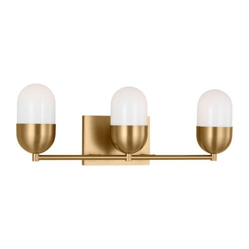 Visual Comfort Studio Foster Three Light Vanity in Satin Brass - DJV1093SB Visual Comfort Studio Foster Three Light Vanity in Satin Brass - DJV1093SB