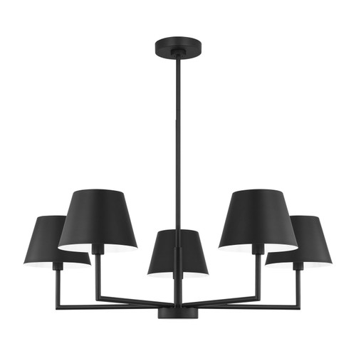 Visual Comfort Studio Ender Five Light Chandelier in Midnight Black - DJC1265MBK Visual Comfort Studio Ender Five Light Chandelier in Midnight Black - DJC1265MBK