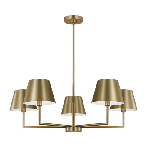 Visual Comfort Studio Ender Five Light Chandelier in Satin Brass - DJC1265SB Visual Comfort Studio Ender Five Light Chandelier in Satin Brass - DJC1265SB