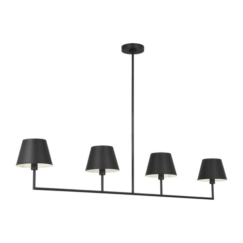 Visual Comfort Studio Ender Four Light Linear Chandelier in Midnight Black - DJC1274MBK Visual Comfort Studio Ender Four Light Linear Chandelier in Midnight Black - DJC1274MBK