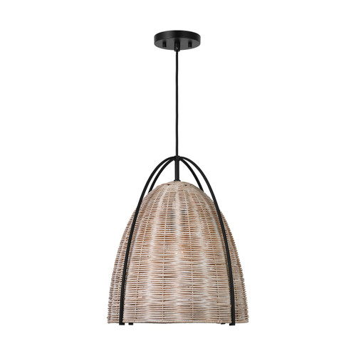 Visual Comfort Studio Norman One Light Pendant in Ash Wicker - GLP1071MBK-ASW Visual Comfort Studio Norman One Light Pendant in Ash Wicker - GLP1071MBK-ASW