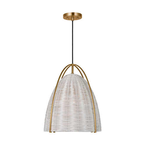 Visual Comfort Studio Norman One Light Pendant in Chalk Wicker - GLP1071SB-CLW Visual Comfort Studio Norman One Light Pendant in Chalk Wicker - GLP1071SB-CLW