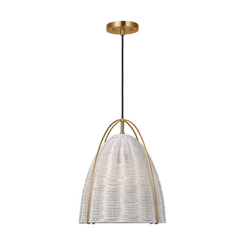 Visual Comfort Studio Norman One Light Pendant in Chalk Wicker - GLP1081SB-CLW Visual Comfort Studio Norman One Light Pendant in Chalk Wicker - GLP1081SB-CLW