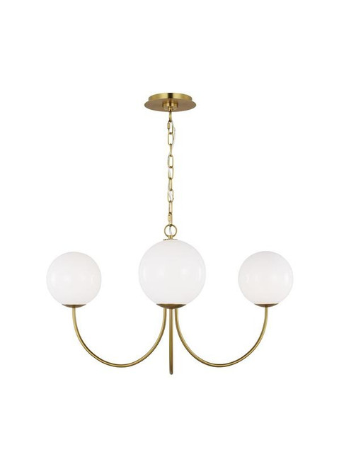 Visual Comfort Studio Noemie Three Light Chandelier in Burnished Brass - KSC1133BBS Visual Comfort Studio Noemie Three Light Chandelier in Burnished Brass - KSC1133BBS