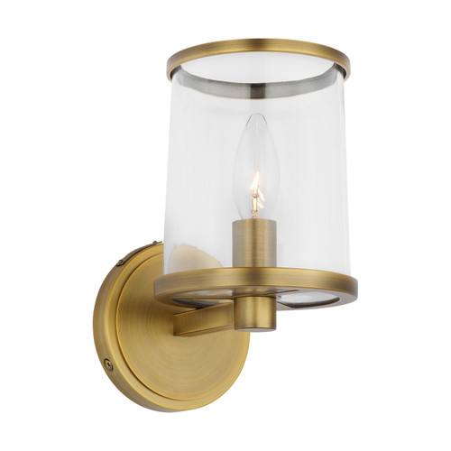Visual Comfort Studio Reynolds One Light Vanity in Time Worn Brass - LV1081TWB Visual Comfort Studio Reynolds One Light Vanity in Time Worn Brass - LV1081TWB