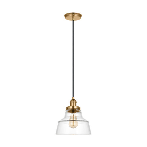 Visual Comfort Studio Baskin One Light Pendant in Satin Brass - P1348SB Visual Comfort Studio Baskin One Light Pendant in Satin Brass - P1348SB