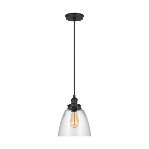 Visual Comfort Studio Baskin One Light Pendant in Midnight Black - P1349MBK Visual Comfort Studio Baskin One Light Pendant in Midnight Black - P1349MBK