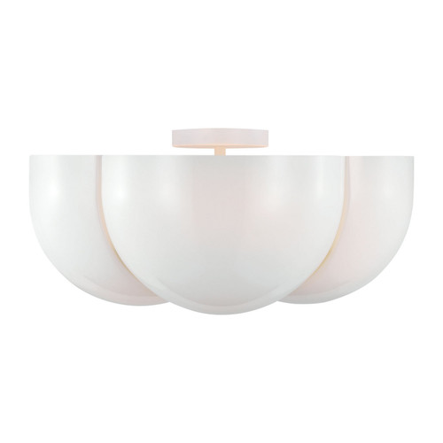 Visual Comfort Studio Cheverny Four Light Semi-Flush Mount in Matte White - LXF1004MWT