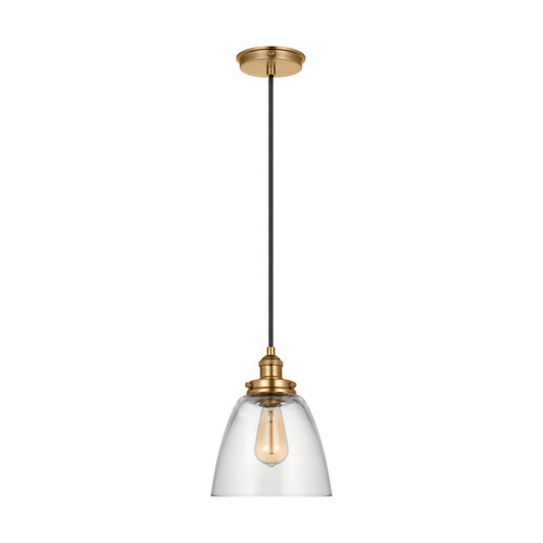 Visual Comfort Studio Baskin One Light Pendant in Satin Brass - P1349SB Visual Comfort Studio Baskin One Light Pendant in Satin Brass - P1349SB