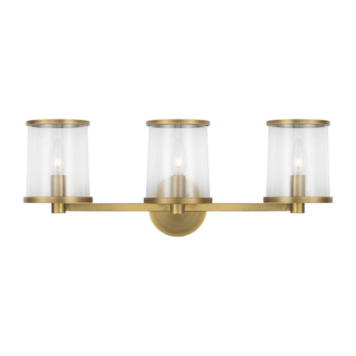 Visual Comfort Studio Reynolds Three Light Vanity in Time Worn Brass - LV1083TWB Visual Comfort Studio Reynolds Three Light Vanity in Time Worn Brass - LV1083TWB