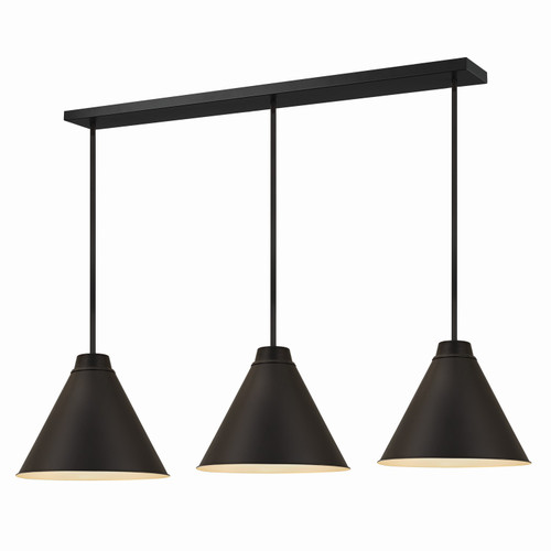 Z-Lite Eaton Three Light Pendant in Matte Black - 6011P18-3L-MB