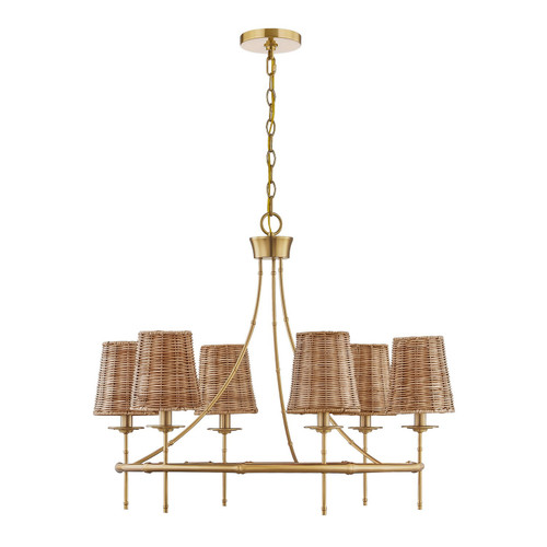 Savoy House Ashbury Six Light Chandelier in Warm Brass - 1-3961-6-322 Savoy House Ashbury Six Light Chandelier in Warm Brass - 1-3961-6-322