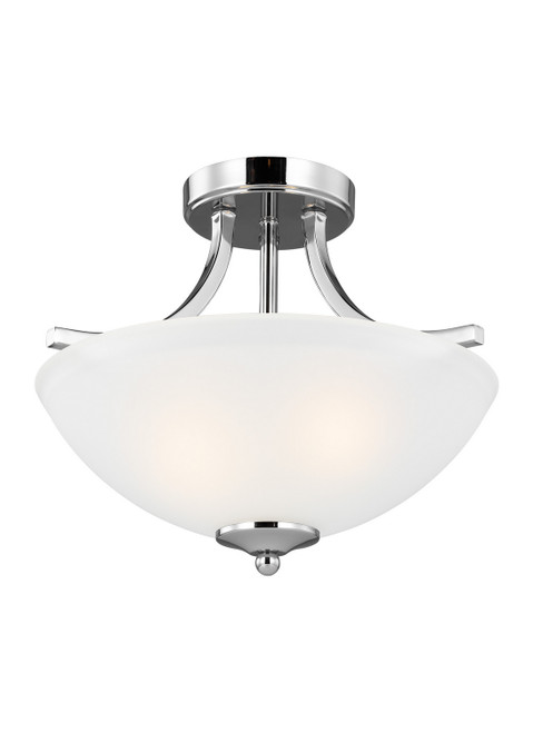 Generation Lighting Geary Two Light Semi-Flush Convertible Pendant in Chrome - 7716502EN3-05 Generation Lighting Geary Two Light Semi-Flush Convertible Pendant in Chrome - 7716502EN3-05