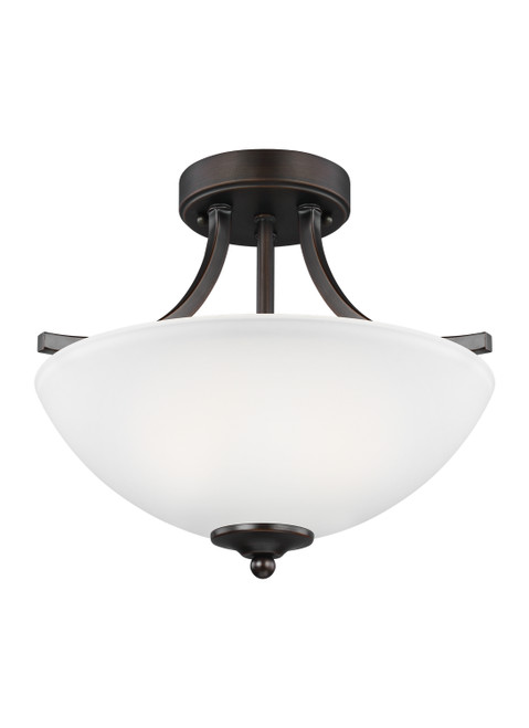 Generation Lighting Geary Two Light Semi-Flush Convertible Pendant in Bronze - 7716502EN3-710 Generation Lighting Geary Two Light Semi-Flush Convertible Pendant in Bronze - 7716502EN3-710