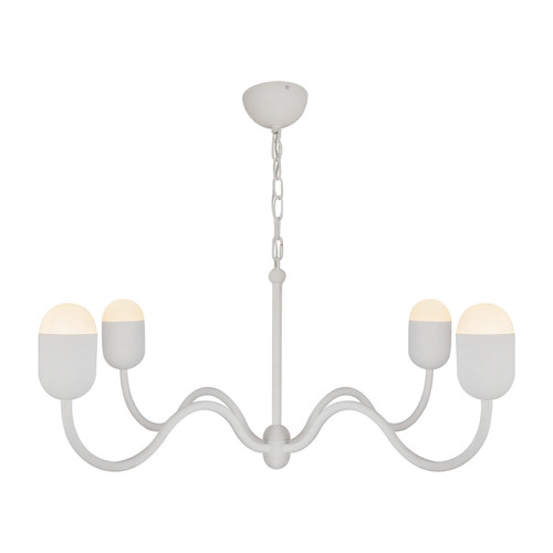 Alora Effie Four Light Chandelier in Antique White/Opal Glass - CH558439AWOP