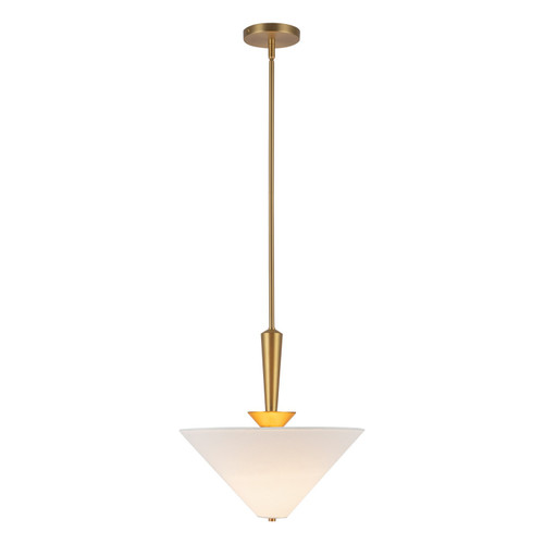 Alora Bridgette One Light Pendant in Brushed Gold/White Linen - PD497016BGWL