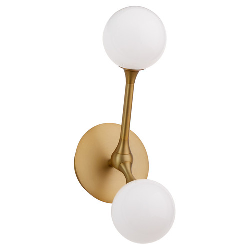 Quorum Orbe LED Wall Sconce in Brushed Brass - 3-546-56
