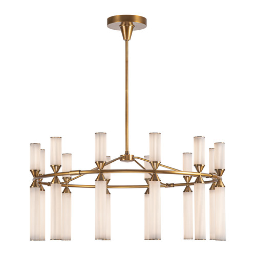 Alora Edwin LED Chandelier in Vintage Brass/Frosted Ribbed Glass - CH348038VBFR-UNV