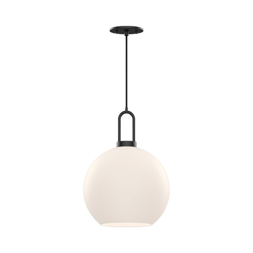 Alora Soji One Light Pendant in Matte Black/Opal Matte Glass - PD601710MBOP