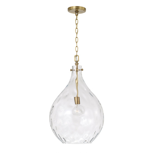 Capital Lighting Bristol One Light Pendant in Aged Brass - 325011AD
