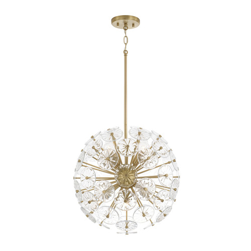 Capital Lighting Emelie Eight Light Pendant in Matte Brass - 357881MA