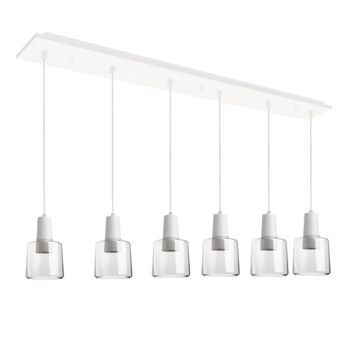 Kuzco Lighting Samson LED Pendant in White/Clear Glass - MP12506WHCL-06