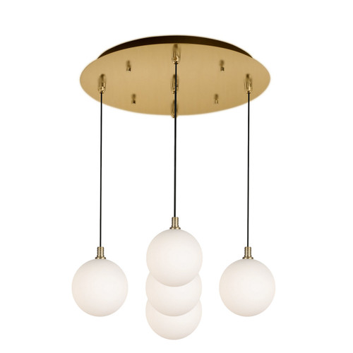 Kuzco Lighting Bolla LED Pendant in Brushed Gold/Opal Glass - MP3106BGOP-05
