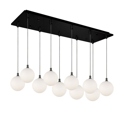 Kuzco Lighting Bolla LED Pendant in Black/Opal Glass - MP3106BKOP-10