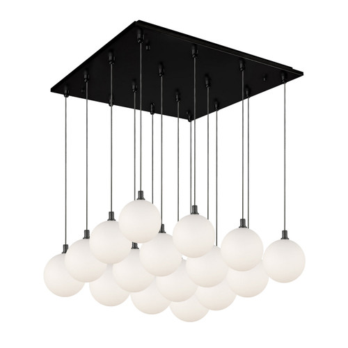 Kuzco Lighting Bolla LED Pendant in Black/Opal Glass - MP3106BKOP-16