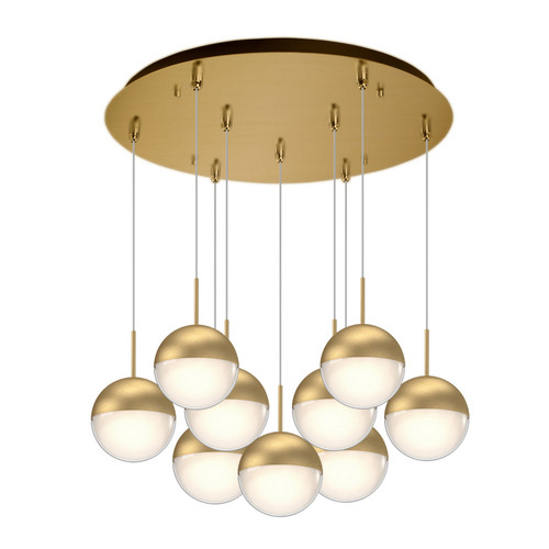 Kuzco Lighting Pluto LED Pendant in Brushed Gold - MP402801BG-09