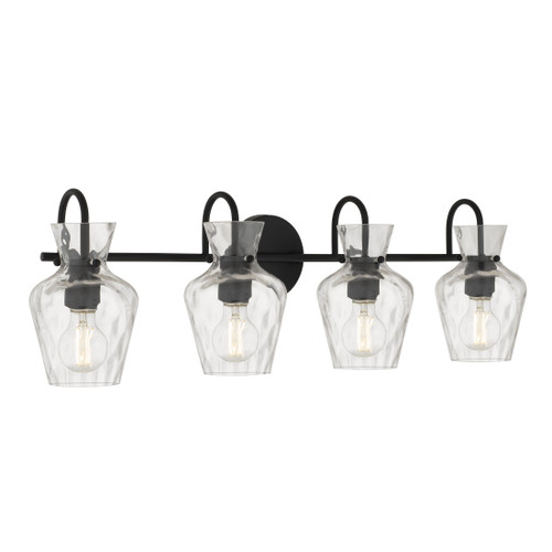 Quoizel Hollis Four Light Vanity in Matte Black - HLL8630MBK