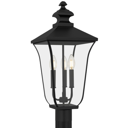 Quoizel Farley Three Light Outdoor Post Lantern in Matte Black - FARL9010MBK